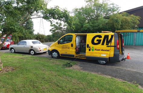 drains diesel from petrol vehicle